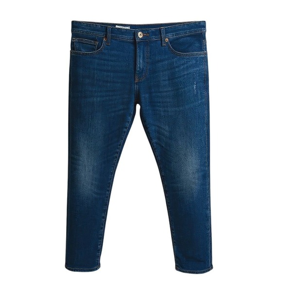 NWT Armani Exchange Men's Skinny J14 Fit Distressed Jeans Dark Blue 34R Denim